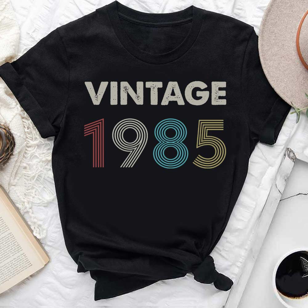 Vintage 1985 - 41 Years Of Being Awesome 41st Birthday Unique T Shirt For Woman, Her Gifts For 41 Years Old , Turning 41 And Fabulous Birthday Cotton Shirt