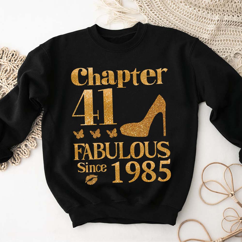 Chapter 41, Fabulous Since 1985 41st Birthday Unique T Shirt For Woman, Her Gifts For 41 Years Old , Turning 41 Birthday Cotton Shirt
