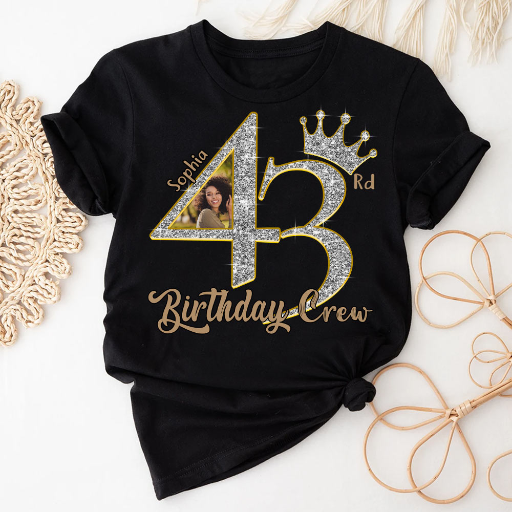 Custom Photo Birthday Shirts, 43rd Birthday Unique T Shirt For Woman, Her Gifts For 43 Years Old, Turning 43 Birthday Cotton Shirt-YPT-HCT