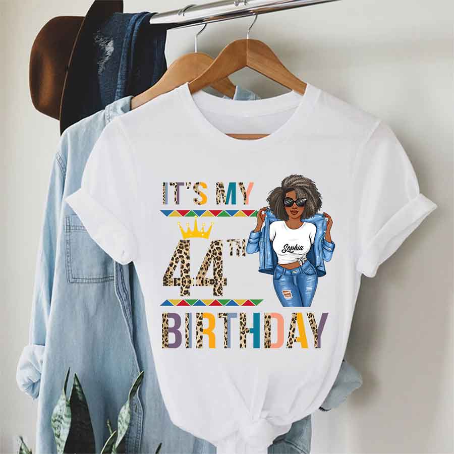 Personalized 44th Birthday Shirts, Custom Birthday Shirts, Turning 44 Shirt, Gifts For Women Turning 44, 44 And Fabulous Shirt, 44th Birthday Shirts For Her, It&#39;s My 44 Birthday-YPT-HCT