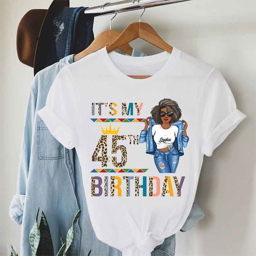 45th Birthday Shirts, Custom Birthday Shirts, Turning 45 Shirt, Gifts For Women Turning 45, 45 And Fabulous Shirt, 45th Birthday Shirts For Her - YPT-HCT