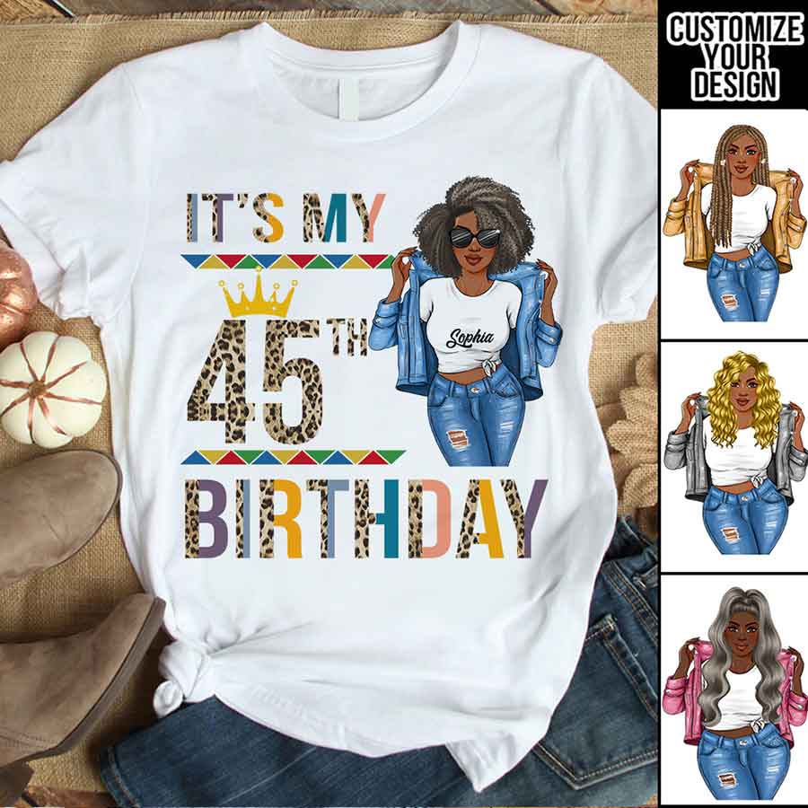 45th Birthday Shirts, Custom Birthday Shirts, Turning 45 Shirt, Gifts For Women Turning 45, 45 And Fabulous Shirt, 45th Birthday Shirts For Her - YPT-HCT