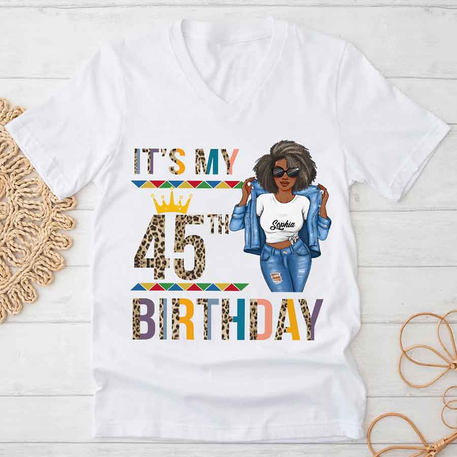 45th Birthday Shirts, Custom Birthday Shirts, Turning 45 Shirt, Gifts For Women Turning 45, 45 And Fabulous Shirt, 45th Birthday Shirts For Her - YPT-HCT