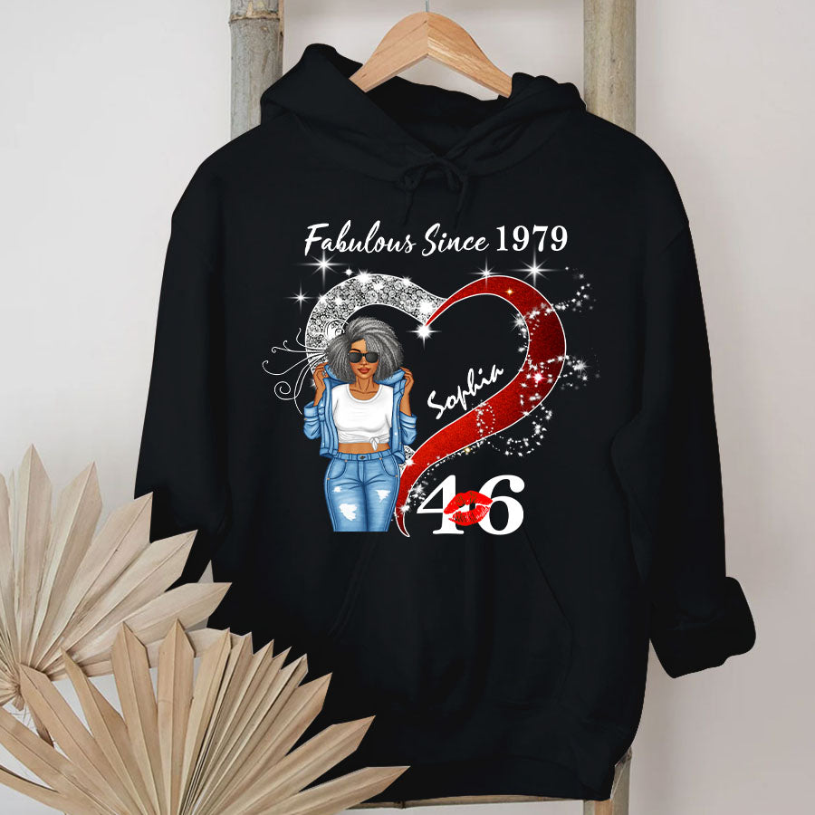 Custom Birthday Shirt, Her Gifts For 46 Years Old , Turning 46 Birthday Cotton Shirt, Fabulous Since 1979 - TLQ