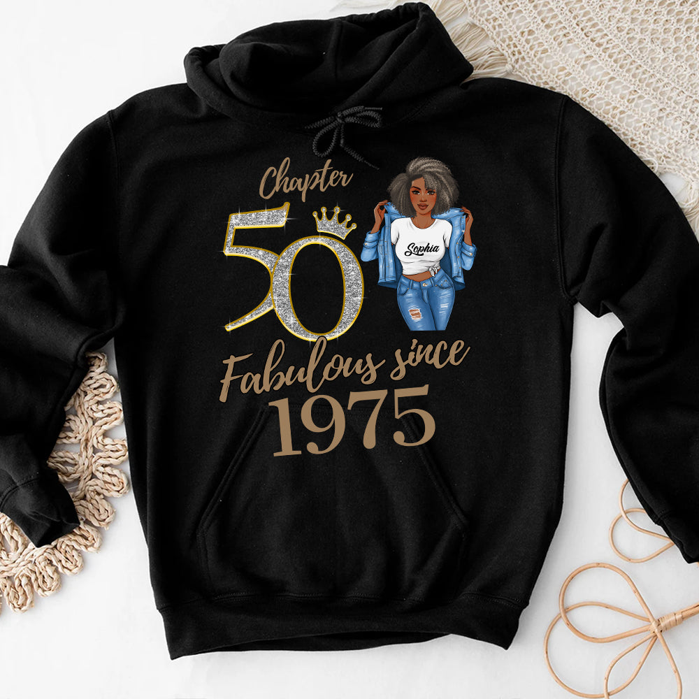 Chapter 50, Fabulous Since 1975 50th Birthday Unique T Shirt For Woman, Custom Birthday Shirt, Her Gifts For 50 Years Old , Turning 50 Birthday Cotton Shirt -YPT-HCT