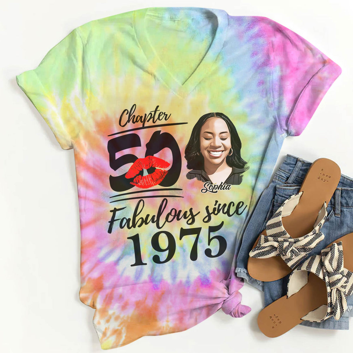 Chapter 50, Fabulous Since 1975 50th Birthday Unique T Shirt For Woman, Custom Birthday Shirt, Her Gifts For 50 Years Old , Turning 50 Birthday Cotton Shirt - YPT-HCT