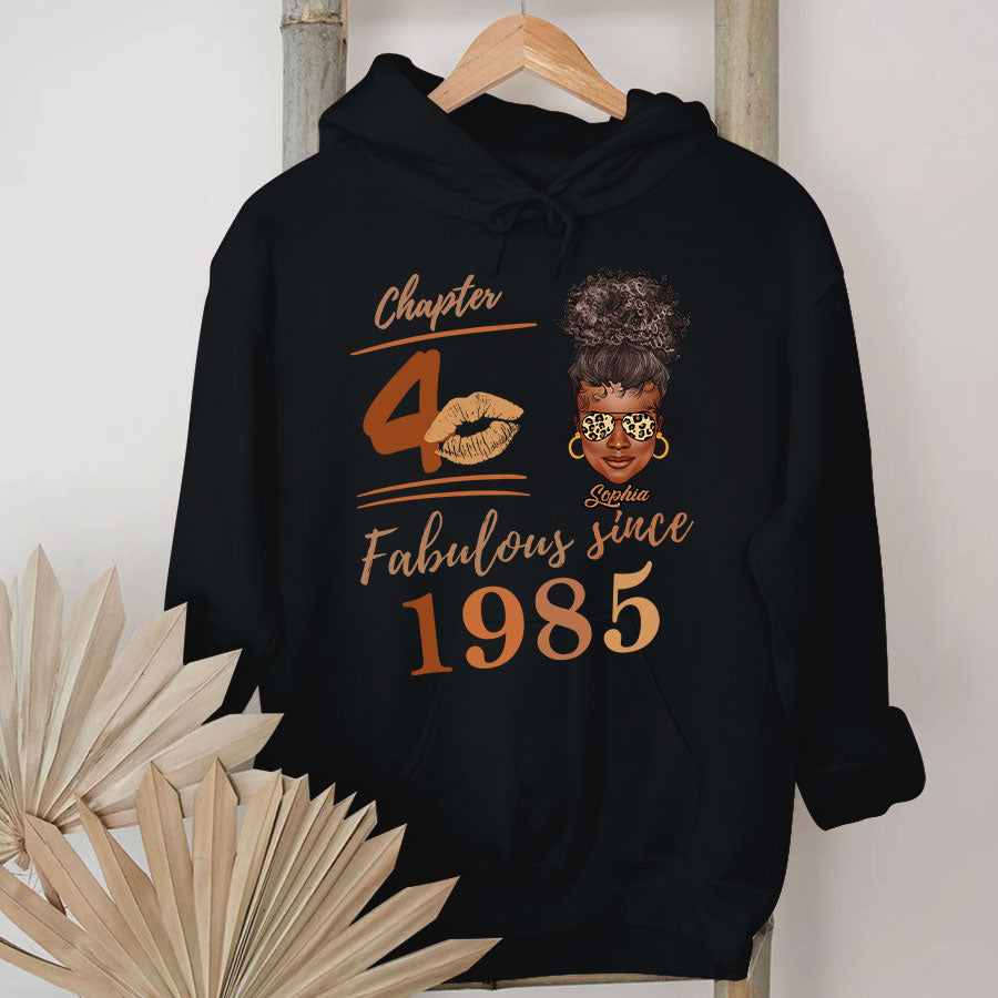 Chapter 40, Fabulous Since 1985 40th Birthday Unique T Shirt For Woman, Her Gifts For 40 Years Old , Turning 40 Birthday Cotton Shirt TLQ