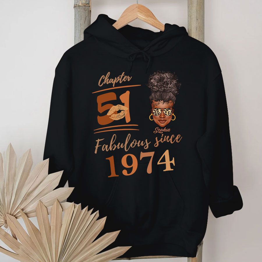 Chapter 51, Fabulous Since 1974 51st Birthday Unique T Shirt For Woman, Her Gifts For 51 Years Old , Turning 51 Birthday Cotton Shirt TLQ