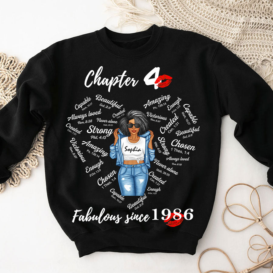 Chapter 40, Fabulous Since 1986 40th Birthday Unique T Shirt For Woman, Her Gifts For 40 Years Old , Turning 40 Birthday Cotton Shirt-TLQ