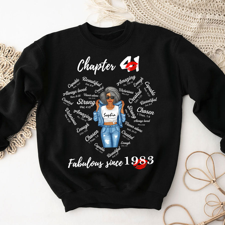 Chapter 41, Fabulous Since 1983 41st Birthday Unique T Shirt For Woman, Her Gifts For 41 Years Old , Turning 41 Birthday Cotton Shirt-TLQ