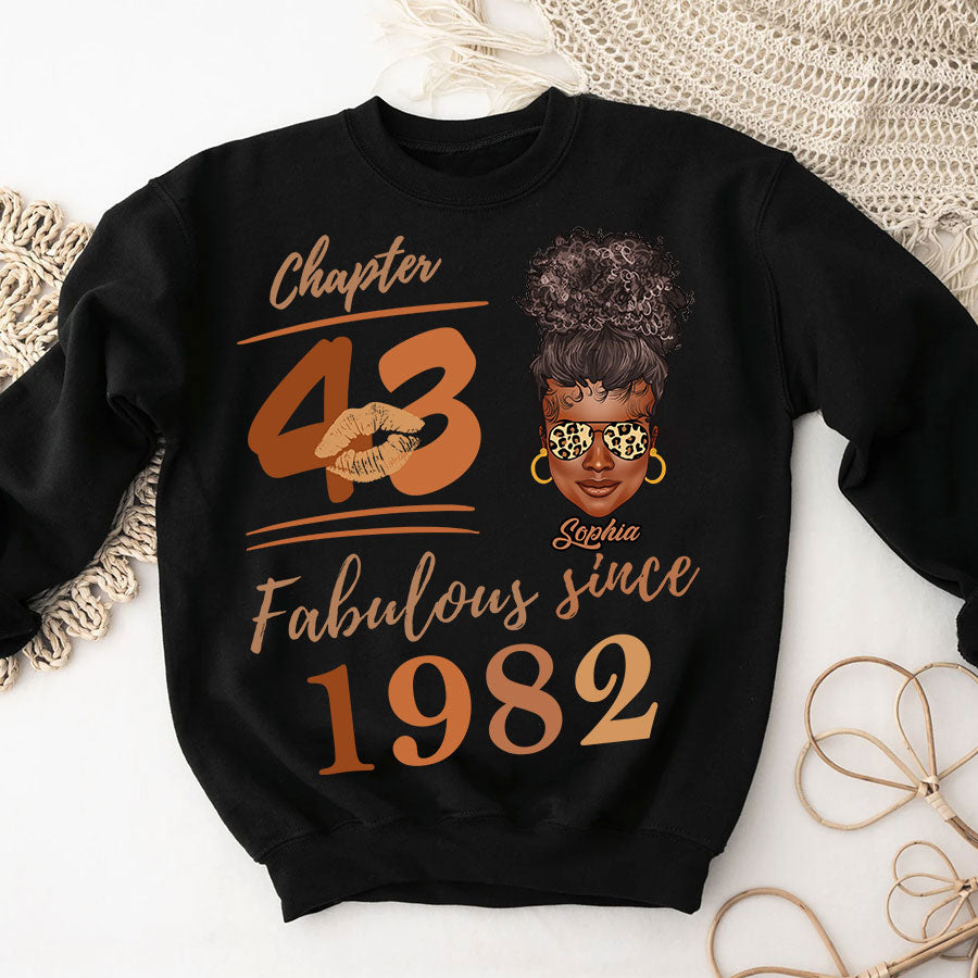 Chapter 43, Fabulous Since 1982 43rd Birthday Unique T Shirt For Woman, Her Gifts For 43 Years Old , Turning 43 Birthday Cotton Shirt TLQ