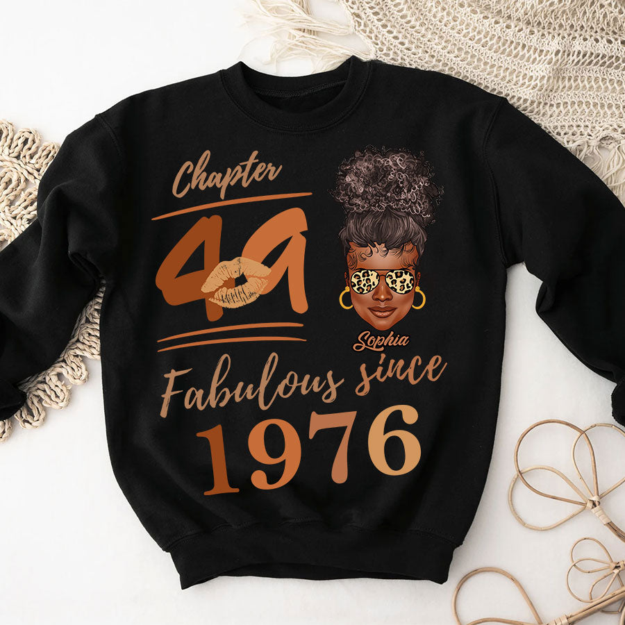 Chapter 49, Fabulous Since 1976 49th Birthday Unique T Shirt For Woman, Her Gifts For 49 Years Old , Turning 49 Birthday Cotton Shirt TLQ
