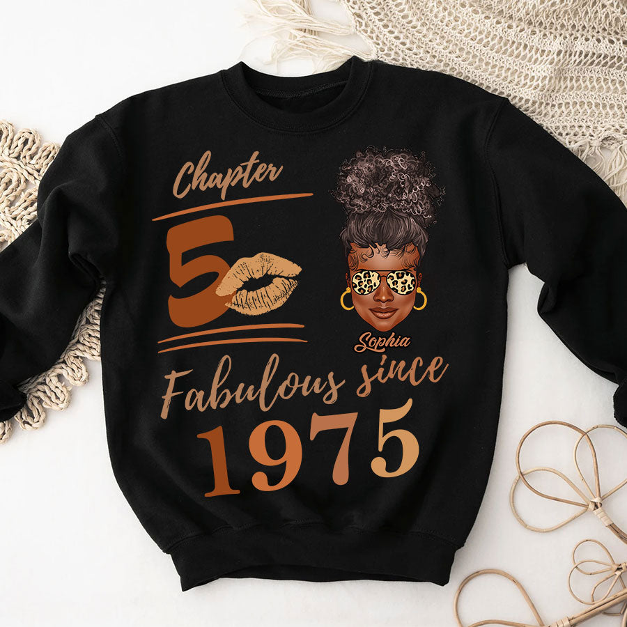 Chapter 50, Fabulous Since 1975 50th Birthday Unique T Shirt For Woman, Her Gifts For 50 Years Old , Turning 50 Birthday Cotton Shirt - TLQ