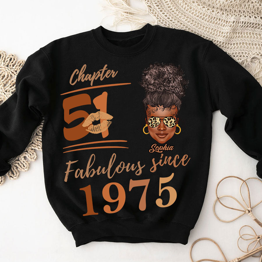 Chapter 51, Fabulous Since 1975 51st Birthday Unique T Shirt For Woman, Her Gifts For 51 Years Old , Turning 51 Birthday Cotton Shirt TLQ