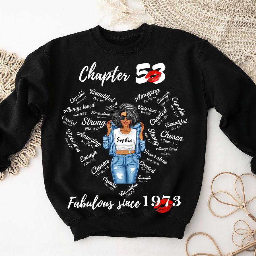 Chapter 53, Fabulous Since 1973 53rd Birthday Unique T Shirt For Woman, Her Gifts For 53 Years Old , Turning 53 Birthday Cotton Shirt-TLQ
