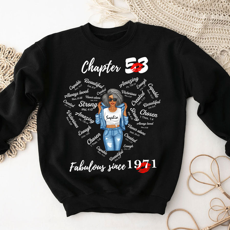 Chapter 53, Fabulous Since 1971 53rd Birthday Unique T Shirt For Woman, Her Gifts For 53 Years Old , Turning 53 Birthday Cotton Shirt-TLQ