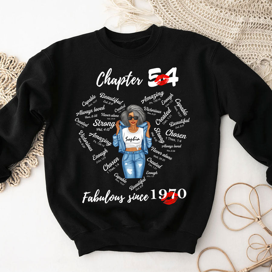 Chapter 54, Fabulous Since 1970 54th Birthday Unique T Shirt For Woman, Her Gifts For 54 Years Old , Turning 54 Birthday Cotton Shirt-TLQ