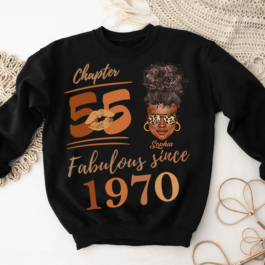 Chapter 55, Fabulous Since 1970 55th Birthday Unique T Shirt For Woman, Her Gifts For 55 Years Old , Turning 55 Birthday Cotton Shirt TLQ