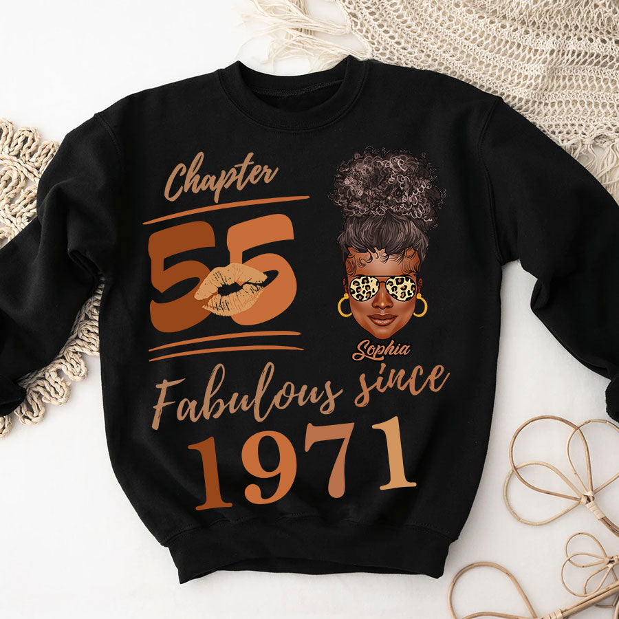 Chapter 55, Fabulous Since 1971 55th Birthday Unique T Shirt For Woman, Her Gifts For 55 Years Old , Turning 55 Birthday Cotton Shirt TLQ