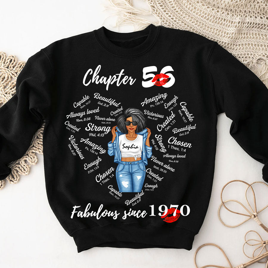 Chapter 56, Fabulous Since 1970 56th Birthday Unique T Shirt For Woman, Her Gifts For 56 Years Old , Turning 56 Birthday Cotton Shirt-TLQ