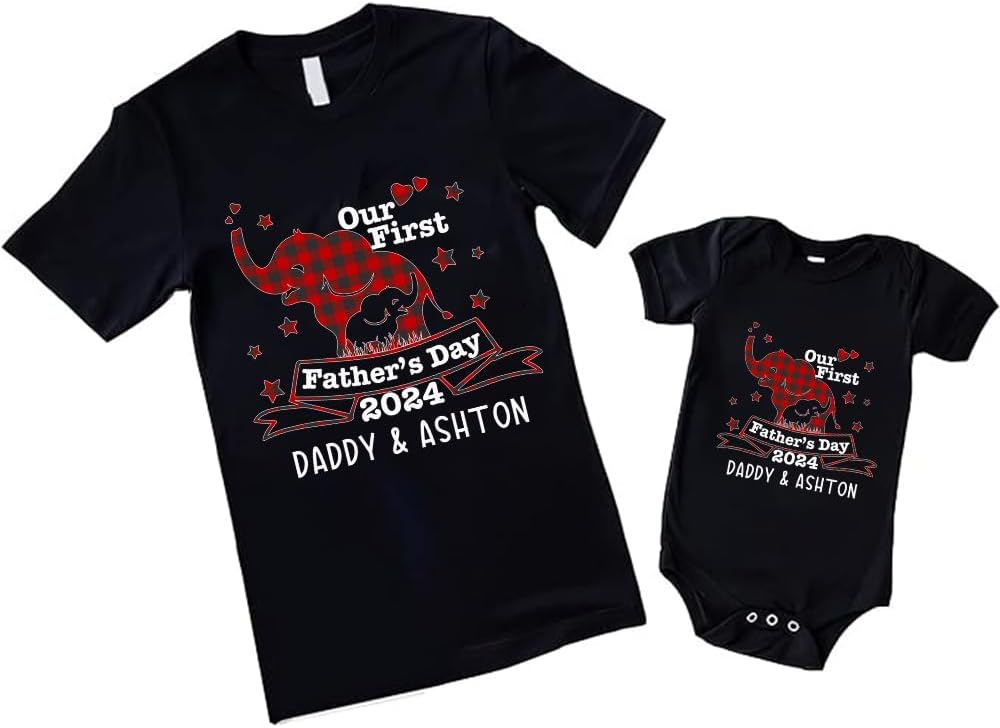 Personalized First Fathers Day Shirt, dad and Baby Matching Outfits, dad and Son Matching Shirts, Fathers Day Shirt