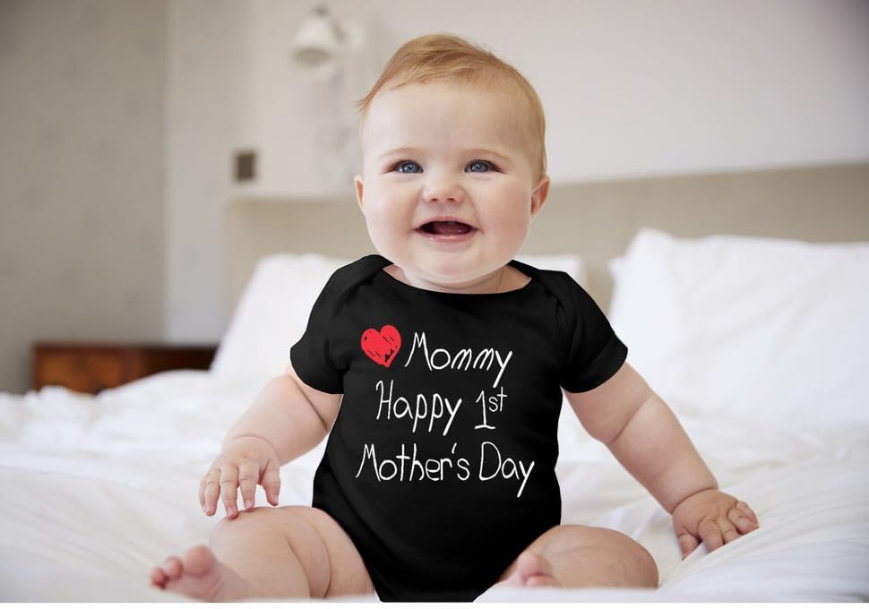 BesserBay Baby Happy 1st Mother&#39;s Day Bodysuit Infant Mother&#39;s Day Onesie 0-12 Moths