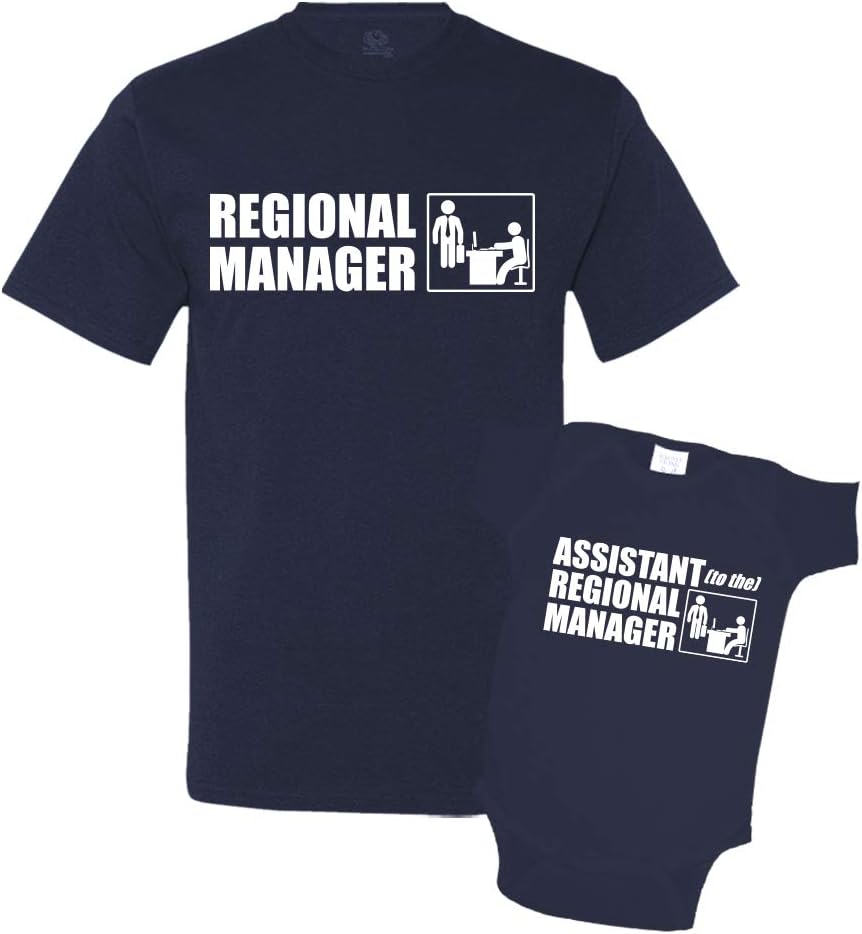 Regional Manager\/Assistant Combo Matching Dad Baby Shirts or Bodysuit