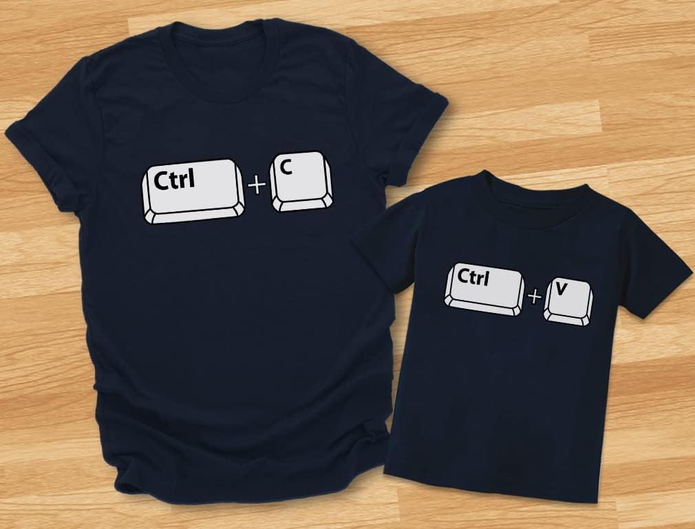 Tstars Copy Paste Dad and Son Daughter Matching Shirts Ctrl C Ctrl V Gift for Dads Fathers Day Daddy and Me Outfits