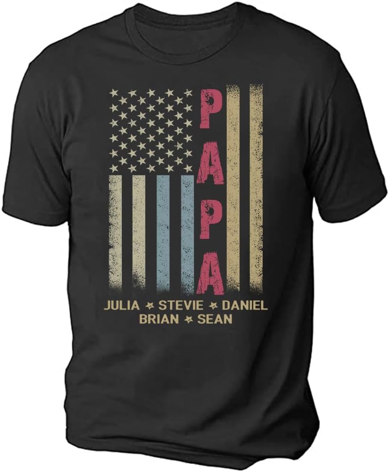 Personalized Shirt for Dad Shirt with Kids, Gifts for Dad Papa Shirts, Fathers Day Birthday Gifts, Gifts for Men Shirt