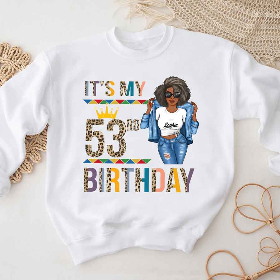 Personalized 53rd Birthday Shirts, Custom Birthday Shirts, Turning 53 Shirt, Gifts For Women Turning 53, 53 And Fabulous Shirt, 53rd Birthday Shirts For Her-YPT-HCT