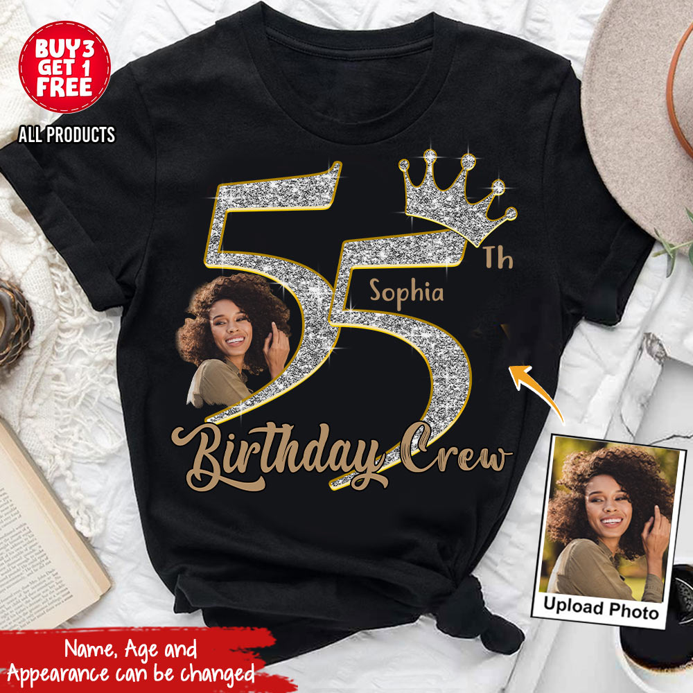55th Birthday Shirts, Custom Photo Birthday Shirts, Turning 55 Shirt, Gifts For Women Turning 55, 55 And Fabulous Shirt, 55th Birthday Shirts For Her - YPT-HCT