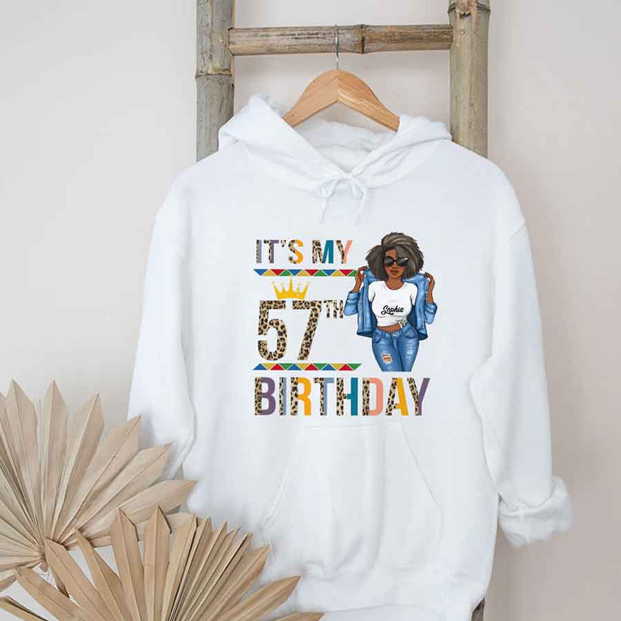 Personalized 57th Birthday Shirts, Custom Birthday Shirts, Turning 57 Shirt, Gifts For Women Turning 57, 57 And Fabulous Shirt, 57th Birthday Shirts For Her