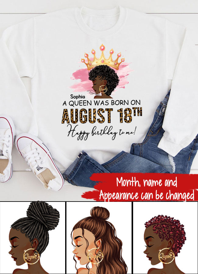 Custom Birthday Shirt, Queen was Born In August, August Birthday Shirts For Woman, August Birthday Gifts