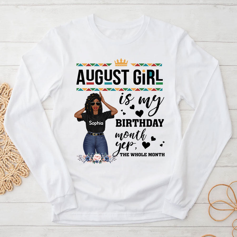 Custom Birthday Shirt, Queen was born In August, August Birthday Shirts For Woman, August Birthday Gifts, August Is My Birthday Month