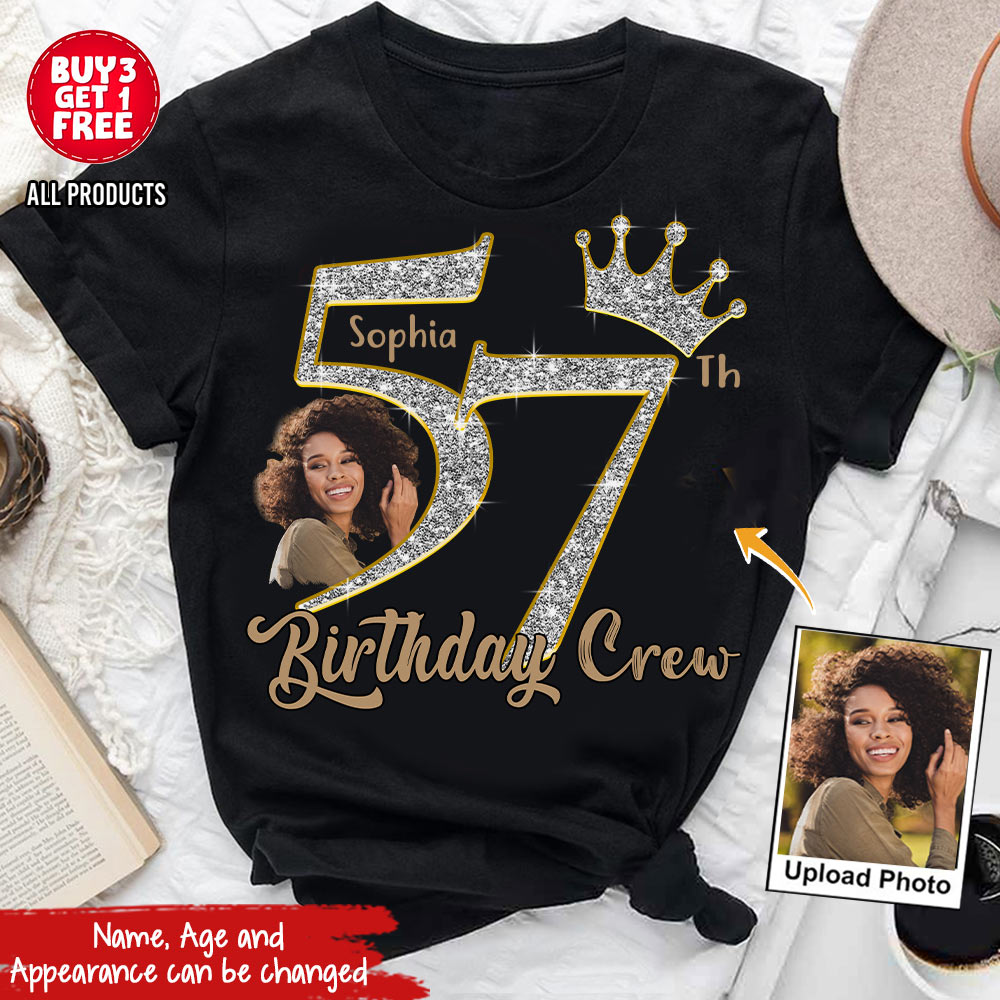 57th Birthday Shirts, Custom Photo Birthday Shirts, Turning 57 Shirt, Gifts For Women Turning 57, 57 And Fabulous Shirt, 57th Birthday Shirts For Her-YPT-HCT