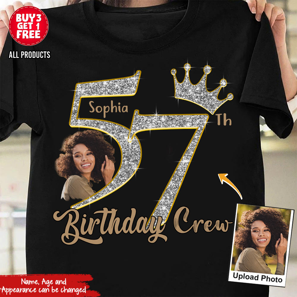 57th Birthday Shirts, Custom Photo Birthday Shirts, Turning 57 Shirt, Gifts For Women Turning 57, 57 And Fabulous Shirt, 57th Birthday Shirts For Her-YPT-HCT