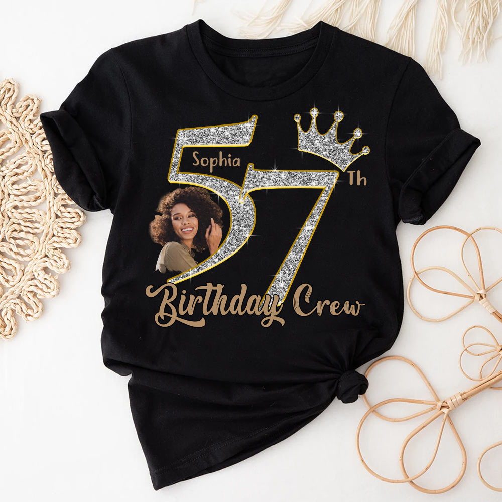 57th Birthday Shirts, Custom Photo Birthday Shirts, Turning 57 Shirt, Gifts For Women Turning 57, 57 And Fabulous Shirt, 57th Birthday Shirts For Her-YPT-HCT
