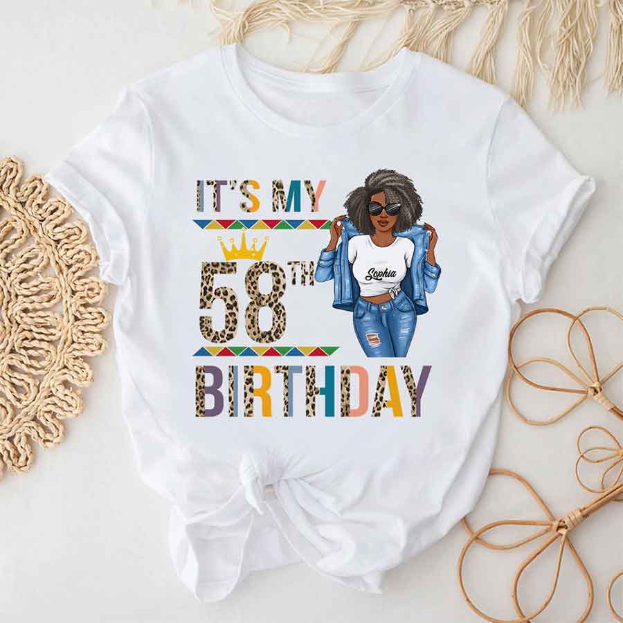 Personalized 58th Birthday Shirts, Custom Birthday Shirts, Turning 58 Shirt, Gifts For Women Turning 58, 58 And Fabulous Shirt, 58th Birthday Shirts For Her-YPT-HCT