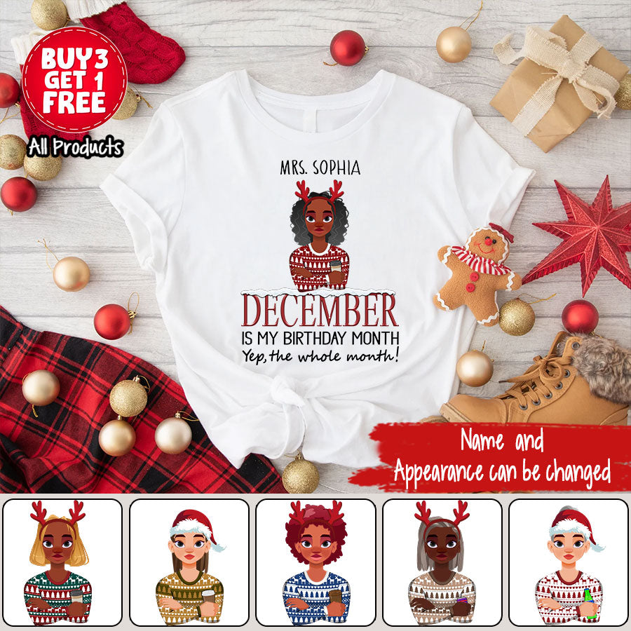 December Birthday Shirt, Custom Birthday Shirt, Queen Was Born In December Birthday Shirts For Woman