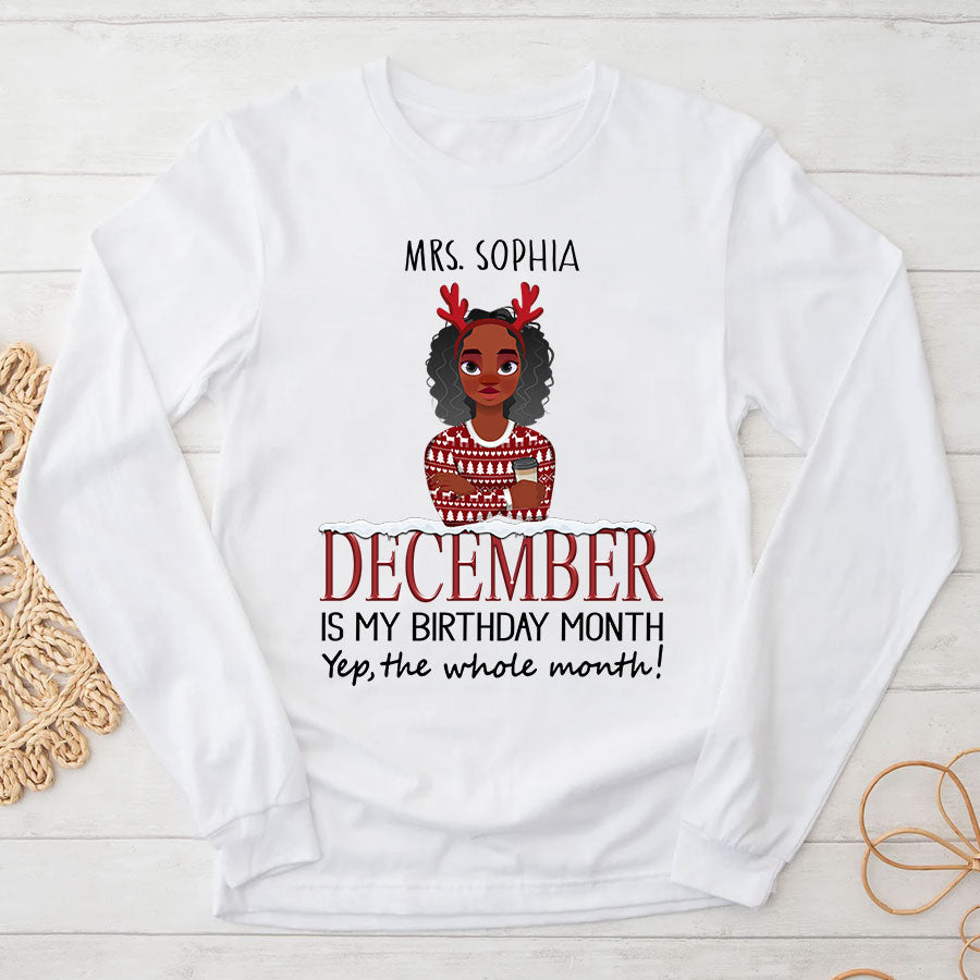 December Birthday Shirt, Custom Birthday Shirt, Queen Was Born In December Birthday Shirts For Woman