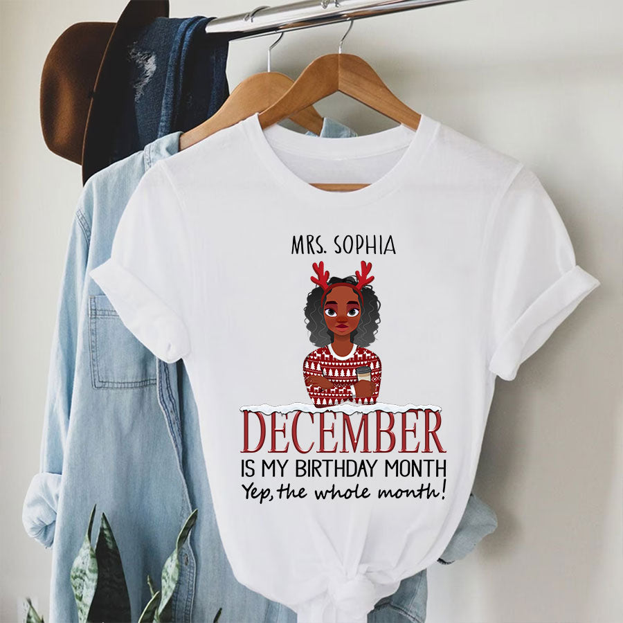 December Birthday Shirt, Custom Birthday Shirt, Queen Was Born In December Birthday Shirts For Woman