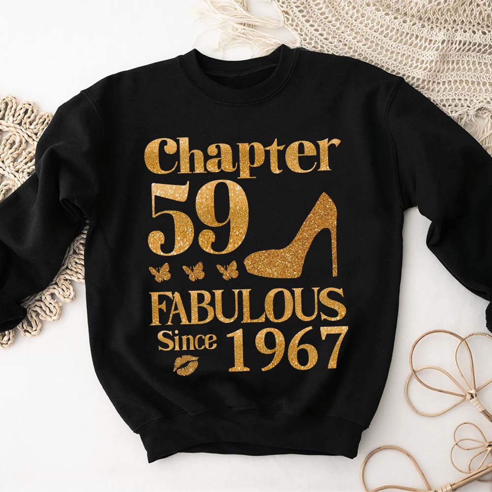 Chapter 59, Fabulous Since 1967 59th Birthday Unique T Shirt For Woman, Her Gifts For 59 Years Old , Turning 59 Birthday Cotton Shirt