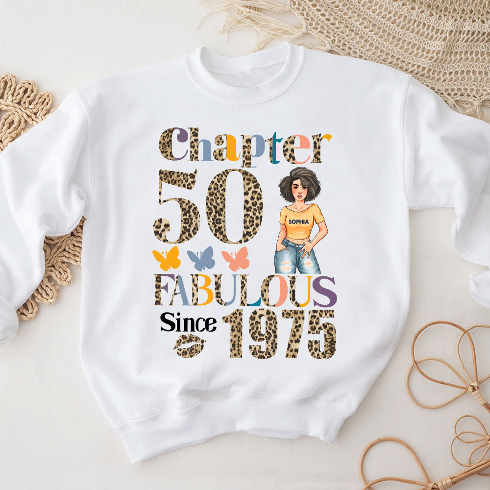Chapter 50, Fabulous Since 1975 50th Birthday Unique T Shirt For Woman, Custom Birthday Shirt, Her Gifts For 50 Years Old , Turning 50 Birthday Cotton Shirt - YPT-HCT