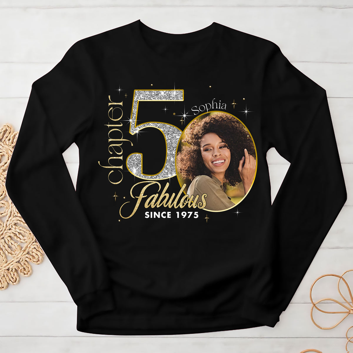 Chapter 50, Fabulous Since 1975 50th Birthday Unique T Shirt For Woman, Custom Birthday Shirt, Her Gifts For 50 Years Old , Turning 50 Birthday Cotton Shirt-YPT-ALK