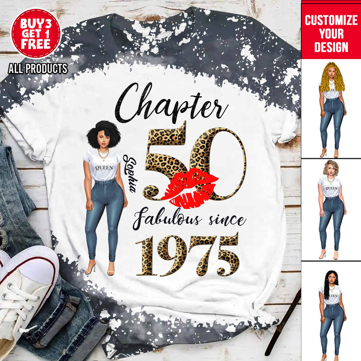 Chapter 50, Fabulous Since 1975 50th Birthday Unique T Shirt For Woman, Custom Birthday Shirt, Her Gifts For 50 Years Old , Turning 50 Birthday Cotton Shirt-YPT-HCT