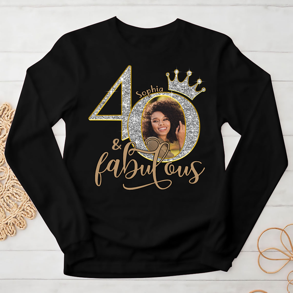 40th Birthday Shirts, Custom Photo Birthday Shirts, Turning 40 Shirt, Gifts For Women Turning 40, 40 And Fabulous Shirt, 40th Birthday Shirts For Her - YPT-ALK