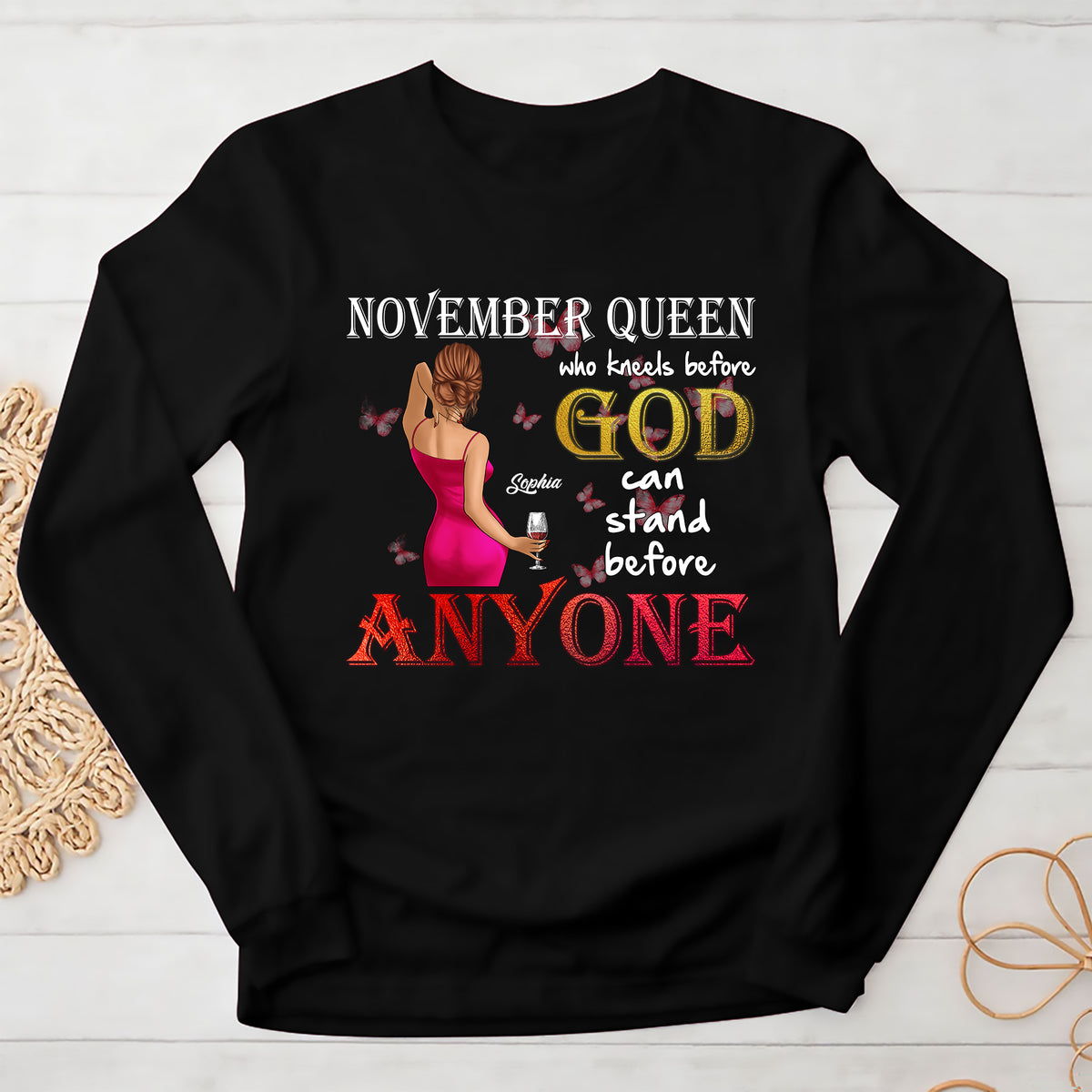 Personalized November T Shirt, Custom November Birthday Shirt For Woman, Queens Are Born In November Gifts, Melanin Afro Woman Shirt, Black Girl Tee, Afro Queen Gift-YPT-ALK