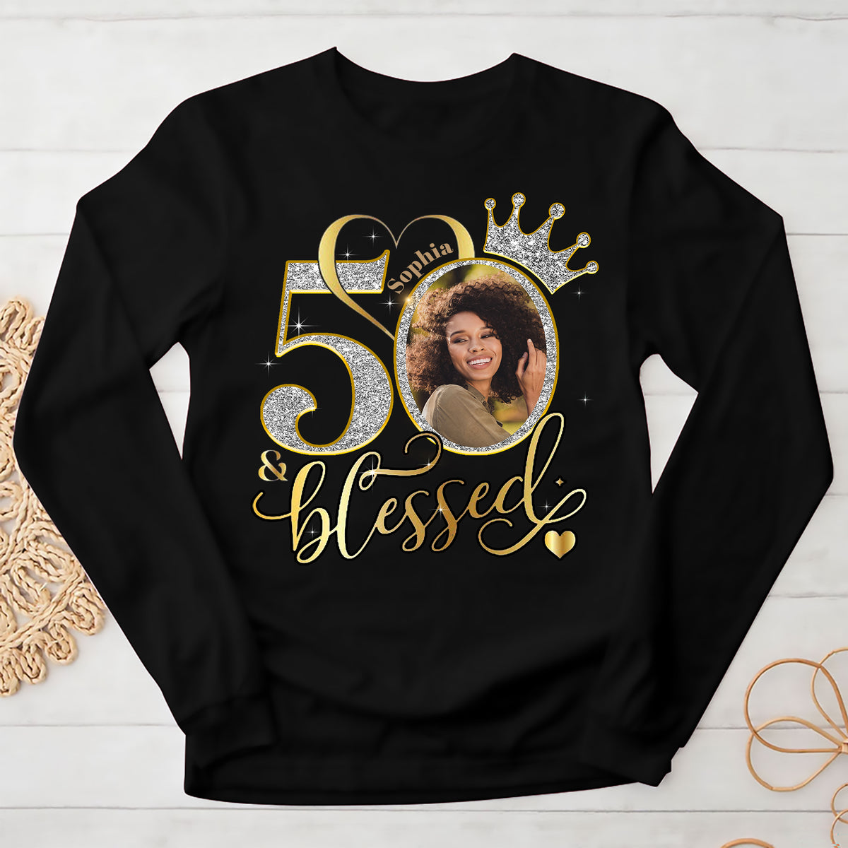 Personalized 50th birthday gifts ideas 50th birthday shirt for her, turning 50 shirts, cusstom photo 50th birthday t shirts for woman-YPT-ALK