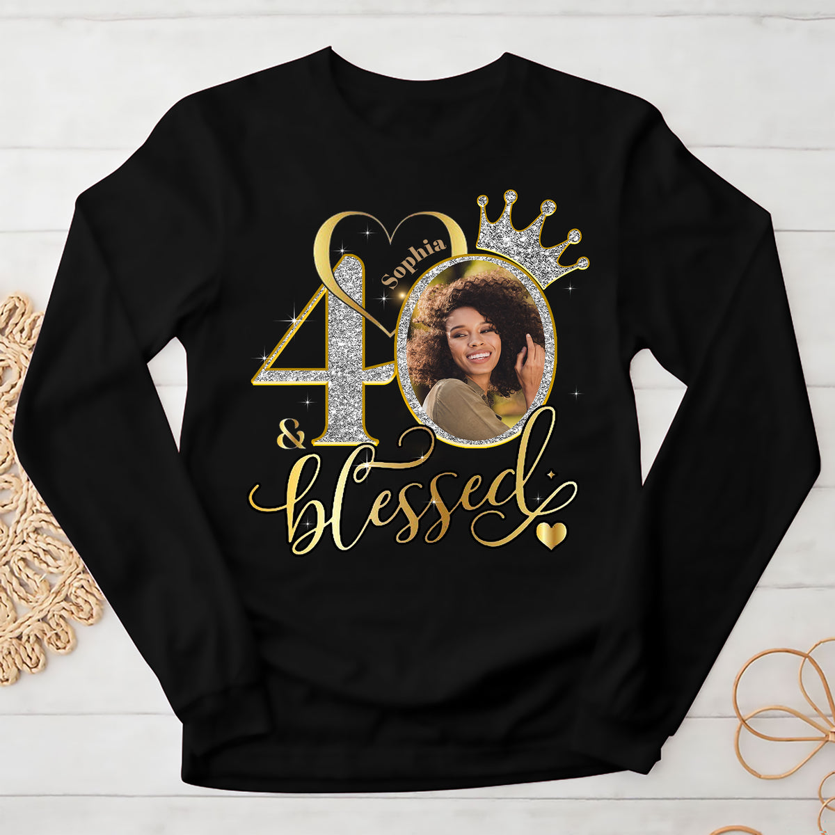 40th Birthday Shirts, Custom Photo Birthday Shirts, Turning 40 Shirt, Gifts For Women Turning 40, 40 And Fabulous Shirt, 40th Birthday Shirts For Her-YPT-ALK