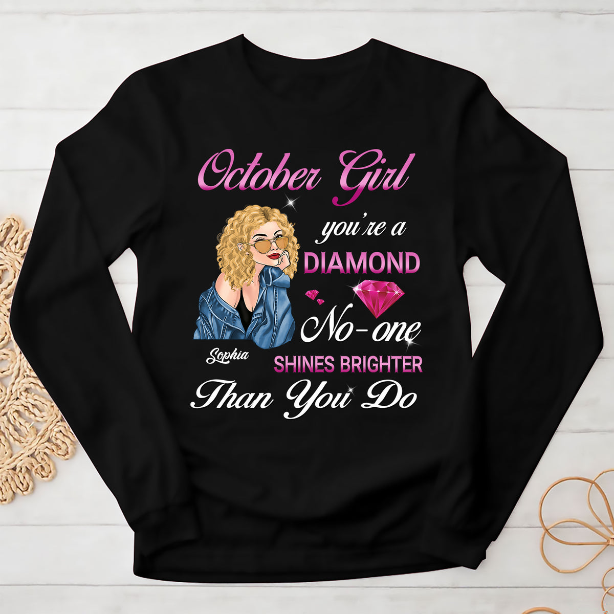 Custom October Birthday Shirt For Woman, Queens are Born In October Gifts, Melanin Afro Woman Shirt, Black Girl Tee, Afro Queen Gift-YPT-ALK